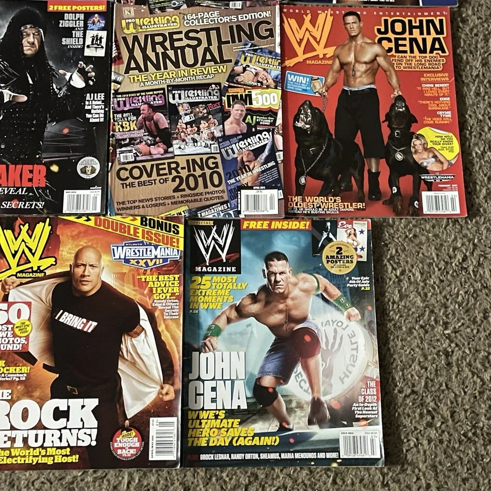 WWE WWF Magazine Lot 11 Cena Undertaker Rock Triple H Stone Cold 2007-2012
